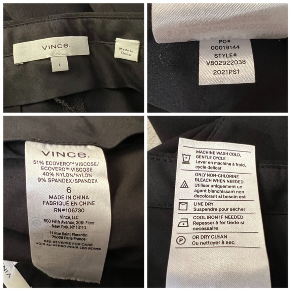 Vince. Pintuck Tapered Trouser black size 6 - Picture 9 of 11
